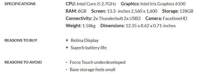 MacBook Pro 13-inch with retina display