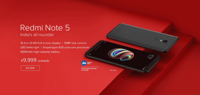 Redmi Note 5 Now on Open Sale via Flipkart and mi.com